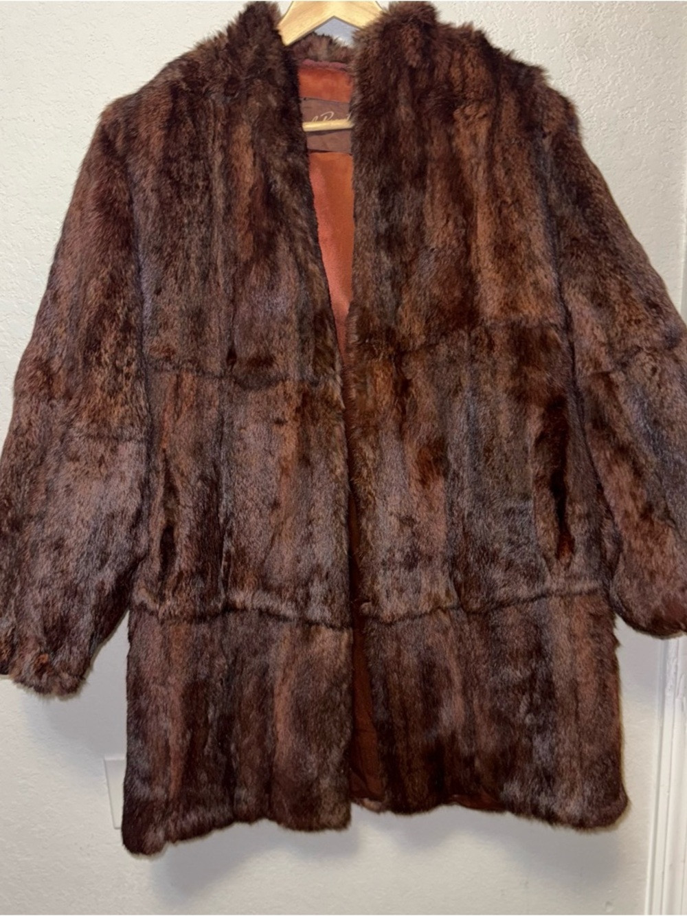 Vintage Mink Fur Coat Real Fur Brown Carol Brent 60s Mid Length Classic Coat - Picture 12 of 16